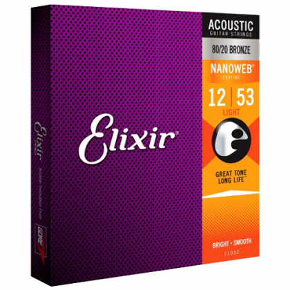Elixir 11052 Nanoweb Light Acoustic 12-53