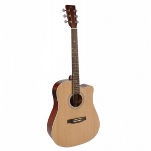 Electro acoustic guitar with metal strings