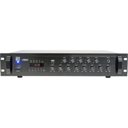 The BST APM2826 is a five-zone mixer-amplifier with USB/FM/Bluetooth